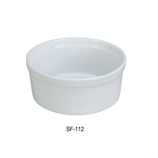 Cocinando 12 oz Fluted Porcelain Souffle Bowl, Super White - 4.5 x 2.25 in., 24PK CO4240769 - main
