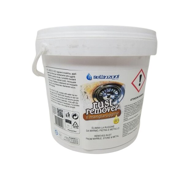 Bellinzoni Mangiaruggine B-Rust Remover - 5 Liter. Rapid Acting Gel for Removal of Rust from Stone Surfaces. BMRR5 - main