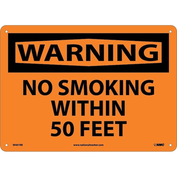 Nmc Warning No Smoking Within 50 Feet Sign, W401RB W401RB - main