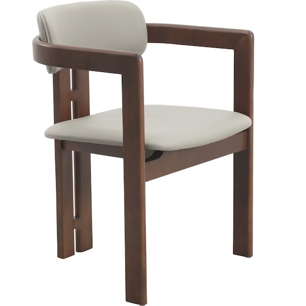 Leisuremod Velo Series Modern Dining Chair in Walnut Color Wood with Taupe Seat VCWN-51TP - main