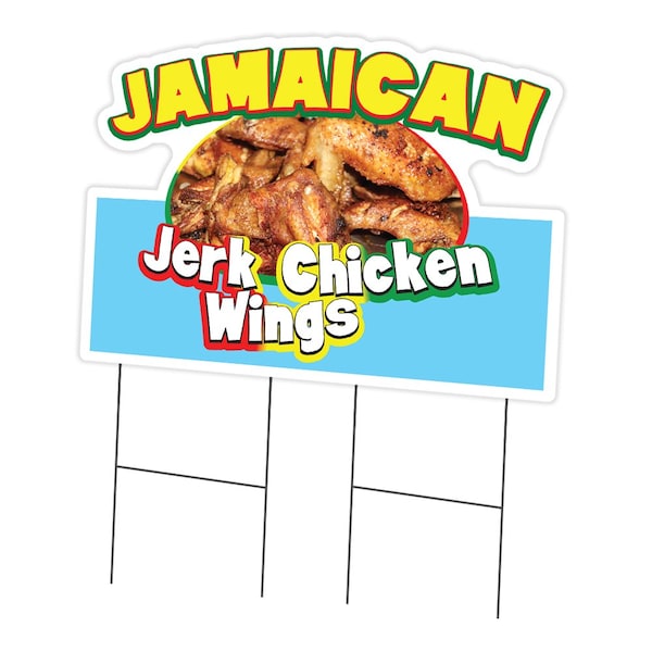 Signmission Jamaican Jerk Chicken Wings Die Cut Yard & Stake plastic, 2436-Jamaican Jerk Chicken Wings C-DC-2436-DS-Jamaican Jerk Chicken Wings19 - main