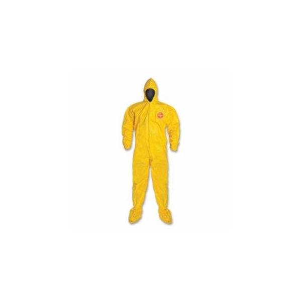 Dupont Tychem 2000 Coverall, Bound Seam, Attached Hood and Sock, Elastic Wrist, Front Zipper, Storm, 12PK 251-QC122B-L - main
