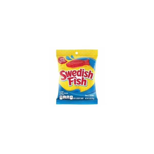 Midwest Distribution Swedish Fish Candy, Chewy, Soft, Fruit, 8 oz Bag 480985 - main
