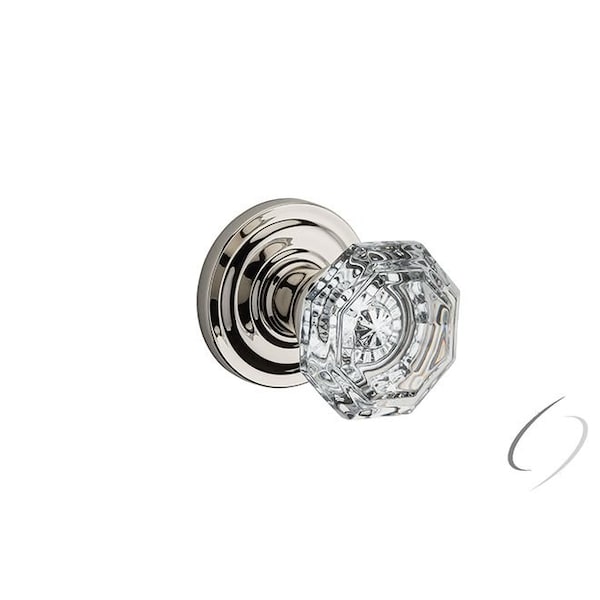 Baldwin Privacy Crystal Knob and Traditional Round Rose with 6AL Latch and Dual Strike Lifetime Bright PVCRYTRR055 - main
