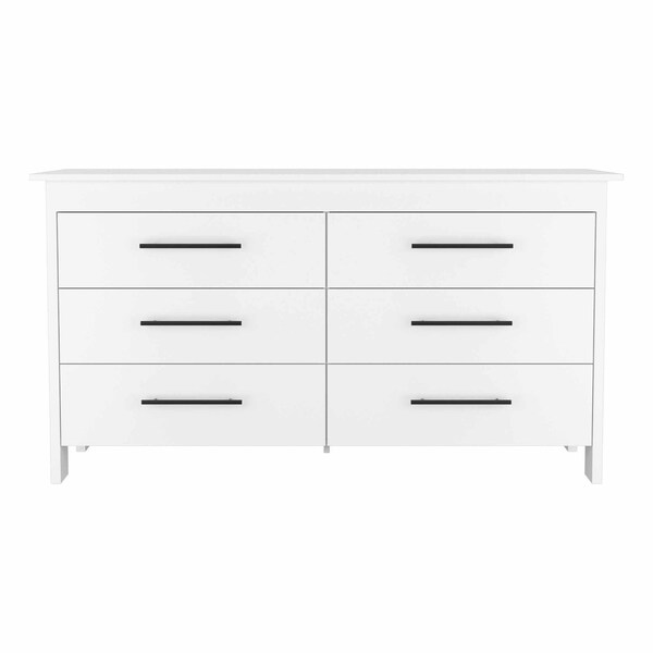 Homeroots 59" White Six Drawer Double Dresser 403749 - main