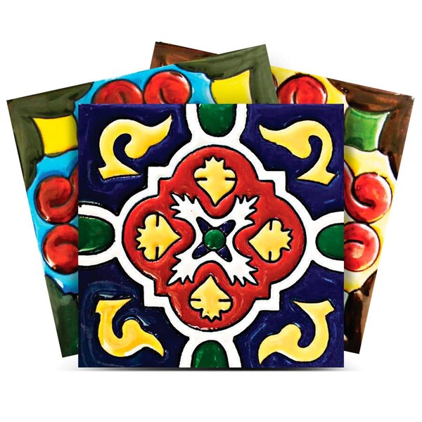 Homeroots 12" X 12" Festival Brights Mosaic Peel and Stick Removable Tiles 556415 - main