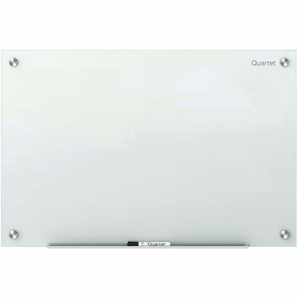 Quartet 18" H x 24" W Magnetic Glass Dry Erase Board, Gloss, White G2418W - main