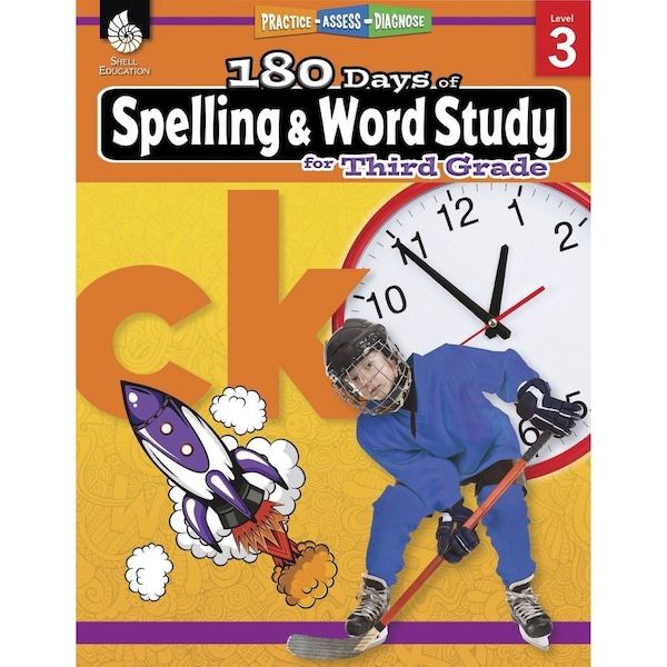 Shell Education 180 Days of Spelling + Word Study, Grade 3 28631 - main