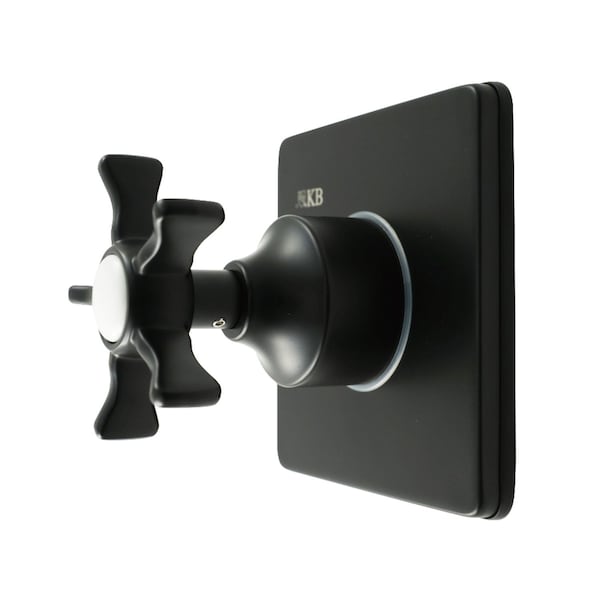 Kingston Brass Single-Handle Six-Way Diverter Valve with Square Trim Kit, Matte Black KS4040NX - main