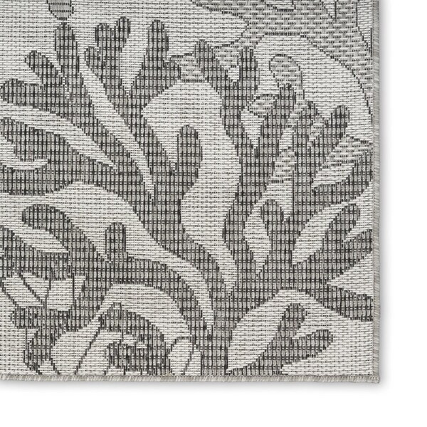 Homeroots 4' X 6' Gray Black And Ivory Nautical Indoor Outdoor Area Rug 552503 - main