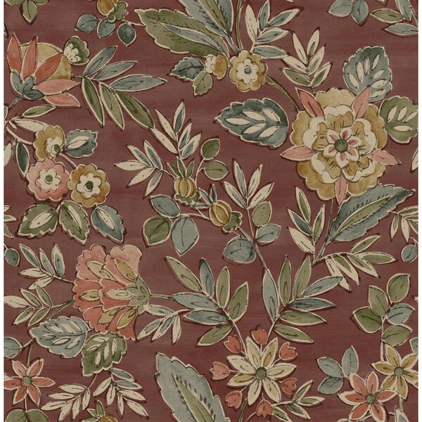 Chesapeake Begonia Red Floral Trail Wallpaper 4148-27425 - main