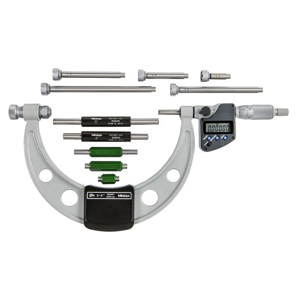 Mitutoyo Digimatic Interchangeable Anvil Micrometer, I/M 0-6 In, .00005 In, O, RS 340-351-32 - main
