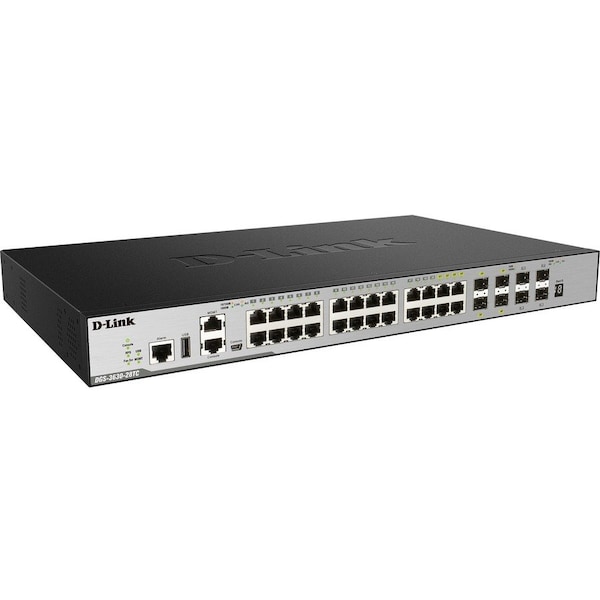 D-Link 28-Port Layer 3 Stackable Managed Gigabit Switch including 4 10GbE Ports DGS-3630-28TC/SI - main