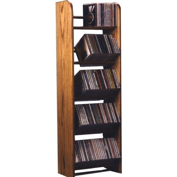 Wood Shed 504 Solid Oak 5 Row Dowel CD Rack 504 - main