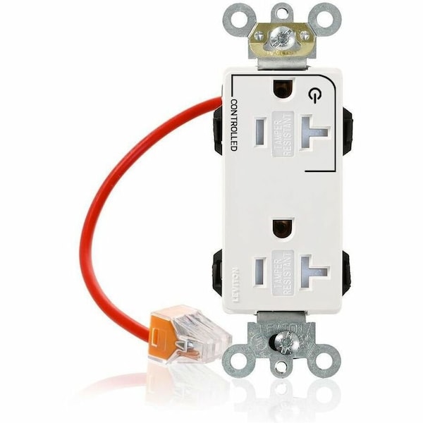 Leviton PlugsandReceptacles, 20A, 125VAC, Wht, Nylon MT163-1CW - main
