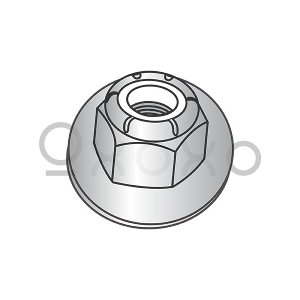 Oxoxo 10-32 Nylon Insert Flange Stop Hex Lock Nut 18-8 Stainless Steel, 2000PK 626647 - main