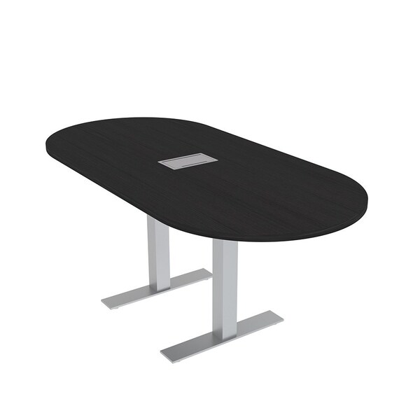 Skutchi Designs 6 Person Conference Table With Power Unit | 6' Racetrack Table | Harmony Series HAR-RAC-36X72-T-U999ST19-ESIL - main