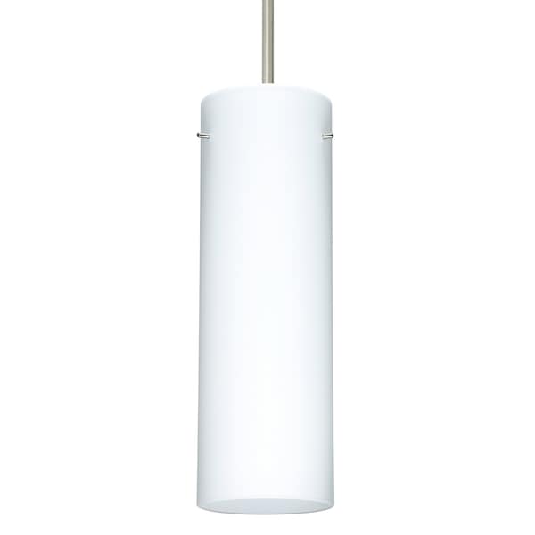 Besa Lighting Besa Stilo 9 Pendant, Opal Matte, Satin Nickel Finish, 1x 9W LED 1JT-493007-LED-SN - main