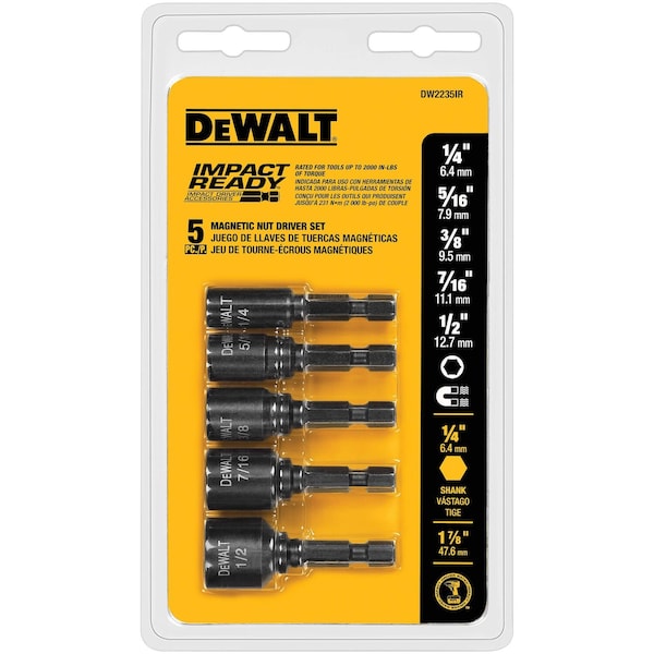 Dewalt 5 Pc. Magnetic Nut Driver Set (1/4