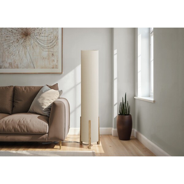 Monarch Specialties Lighting, 50''h, Floor Lamp, Brown Wood Look, Ivory / Cream Shade, Contemporary I 9755 - main