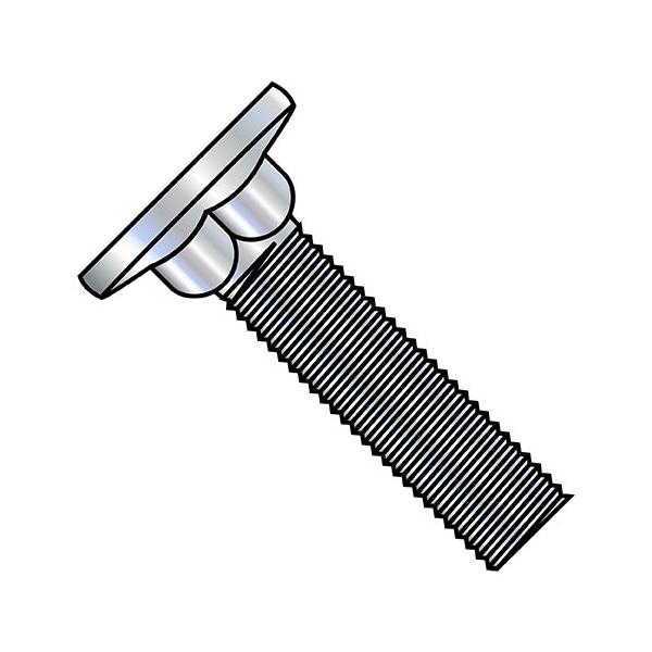 Zoro Select 1/4-20X1 3/4 Carriage Bolt Flat Hd F/T Zinc, 1200Pk 1428CF - main