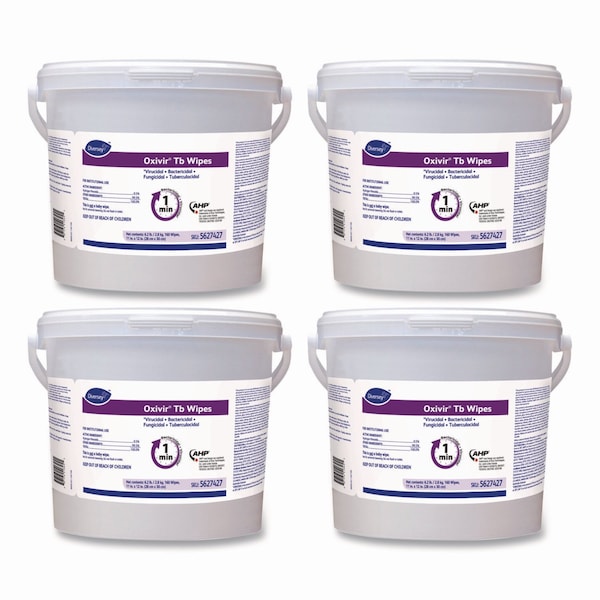 Diversey Oxivir TB Disinfectant Wipes, 11 x 12, White, 160/Bucket, PK4 5627427 - main