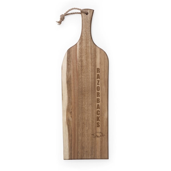 Picnic Time Family Of Brands NCAA Arkansas Razorbacks Artisan 24 Acacia Charcuterie Board with Raw Wood Edge 892-00-512-033-0 - main