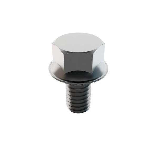 Zoro Select Not Graded, 5/16"-18 Serrated Flange Bolt, Plain Stainless Steel, 5/8 in L, 50 PK 1-SFH-31C-62 - main