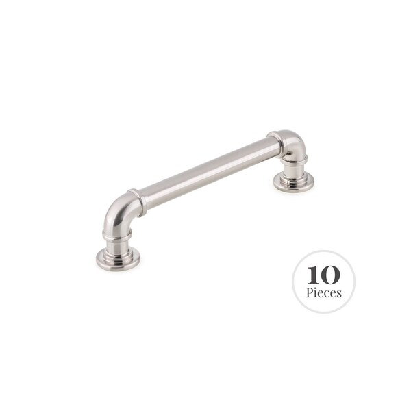 Kingston Brass 10-Pack Cabinet Industrial Pipe Pull for Kitchen, 128 mm, Brushed Nickel RK22091BN - main