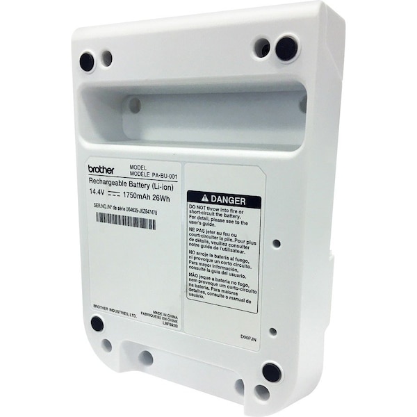 Brother Label Printer Battery, White, Plastic PABU001 - main