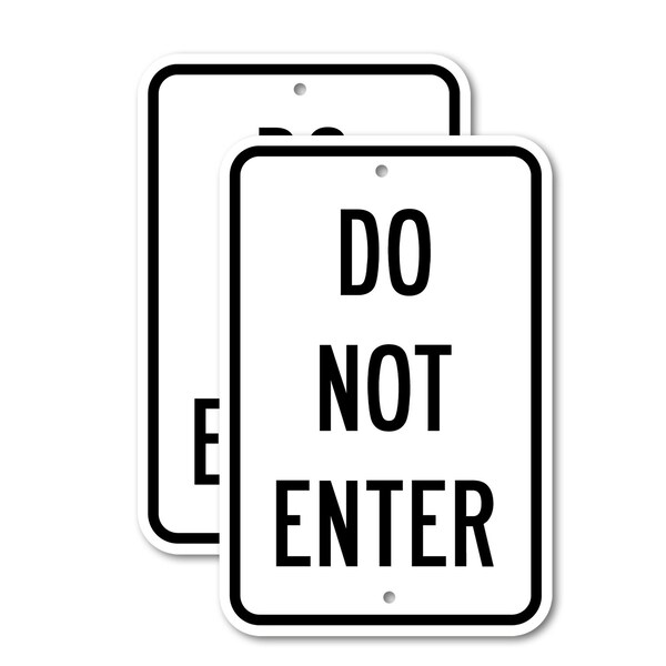 Signmission Do Not Enter, 12'' X 18'' 2 Signs, Heavy Gauge Aluminum, 2PK A-1218-2PACK-2631 - main