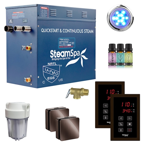 Steamspa Royal Series 12KW Steam Generator w/ Continuous Steam, Dual Touchpads, Filter in Oil Rubbed Bronze RYTS1200OB - main