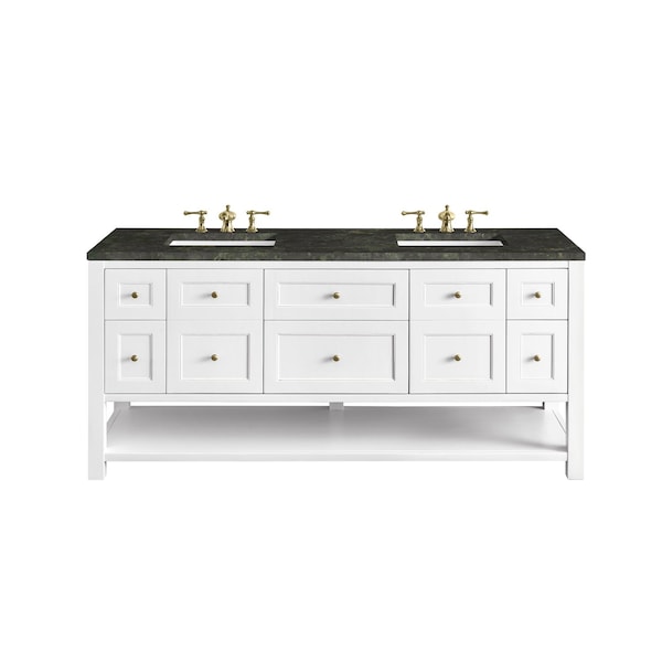 James Martin Vanities Breckenridge 72" Double Vanity, Bright White, w/ 3 CM Phantome Eclos Top 330-V72-BW-3PHT - main