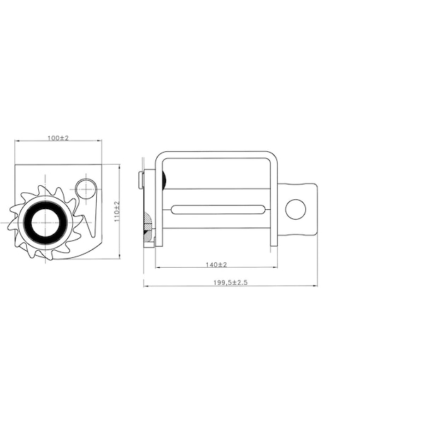 Doleco Winch Low Profile Side Mount Weld-On, 5,500 lbs WLL 28100020 - main