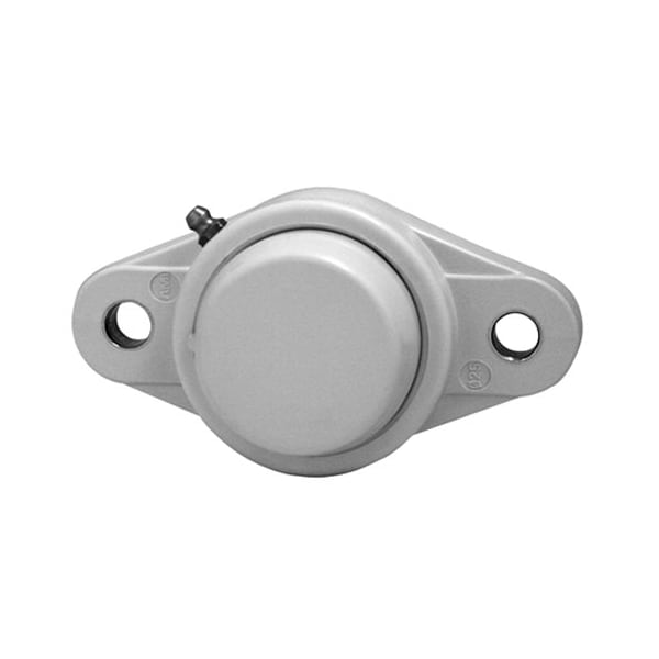 Ami Bearings SINGLE ROW BALL BEARING - 45MM STAINLESS SET SCREW WHITE 2-BOLT FLANGE CLS COV MUCNFL209CEW - main