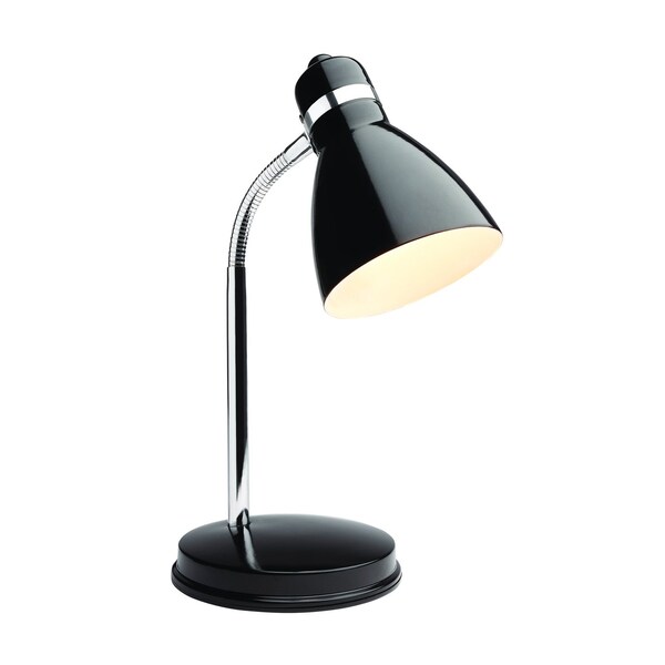 Newhouse Lighting Oxford 13 in. Black Metal Flexible Classic Goose Neck Design Desk or Table Lamp NHDK-OX-BK - main