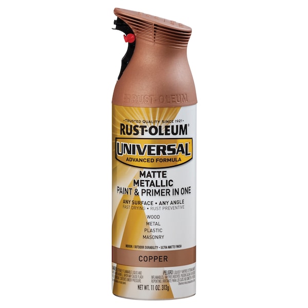 Rust-Oleum Spray Paint, Copper, Flat Metallic, Oil, 11 oz 365352 - main