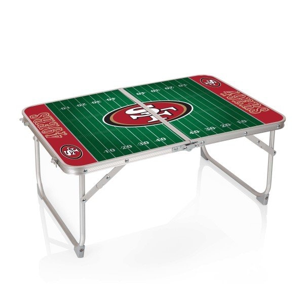 Picnic Time Family Of Brands San Francisco 49ers - Concert Table Mini Portable Table, (Charcoal Wood Grain) 843-00-141-274-2 - main