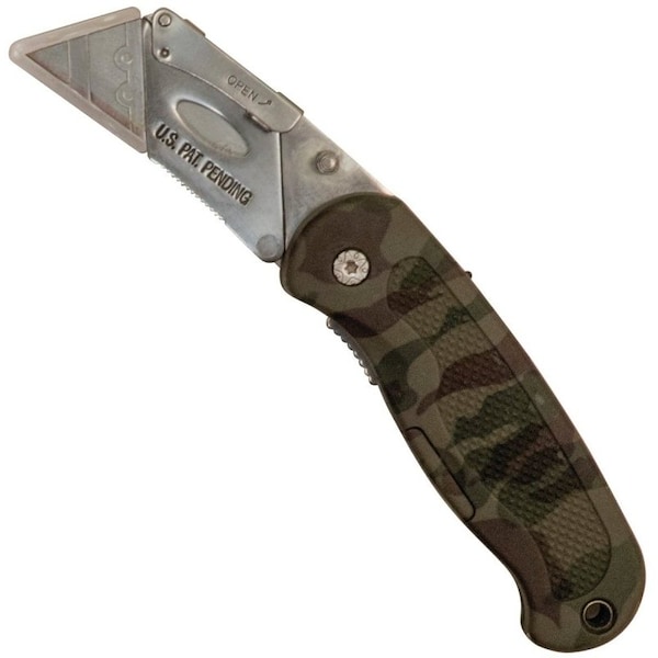 Sheffield Utility Knife, 212 in L Blade, Stainless Steel Blade, Curved Handle, Camouflage Handle 12131 - main