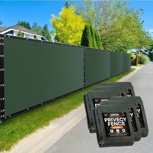 Xpose Safety Privacy Fence Screen 4ft x 50ft, Green, 6PK PS-450G-6-X - main