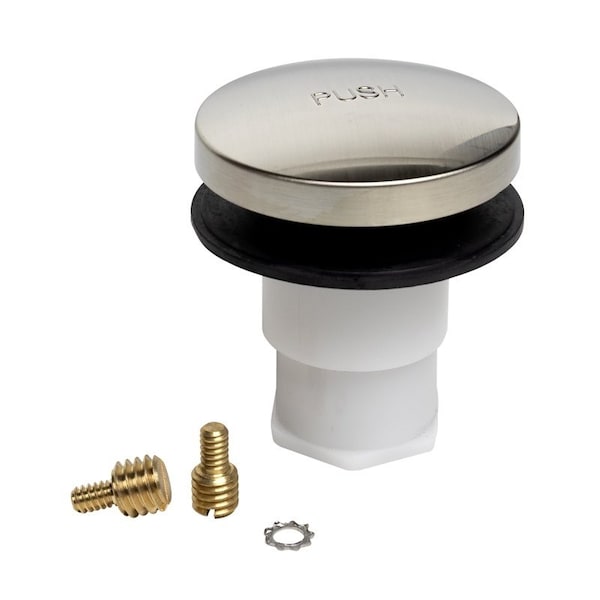 Plumb Pak Foot Lok Stop, Metal, Silver, Brushed Nickel, For: 3/8 in or 5/16 in Threaded Drain Strainers K863-51DSBN - main