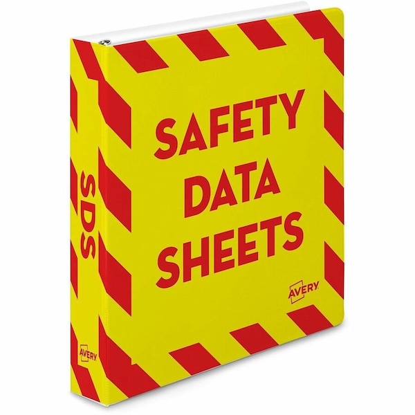 Avery reg 112 HeavyDuty Industrial SDS Binder OneTouch Rings, RdYw, 6PK AVE18950 - main