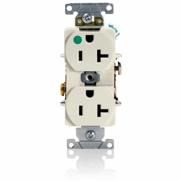 Leviton Electrical Receptacles Hg Dup Rec 20A-125V Back Lt Almond 8300-HT - main