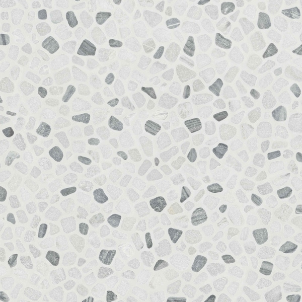 Msi Black And White Pebbles 11.42 In. X 11.42 In. Marble Mesh-Mounted Mosaic Tile, 10PK ZOR-MD-0102 - main