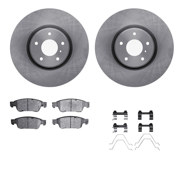 Dynamic Friction Co DFC Rotors with EURO 5000 Ceramic Brake Pads includes Hardware 6612-68019 - main