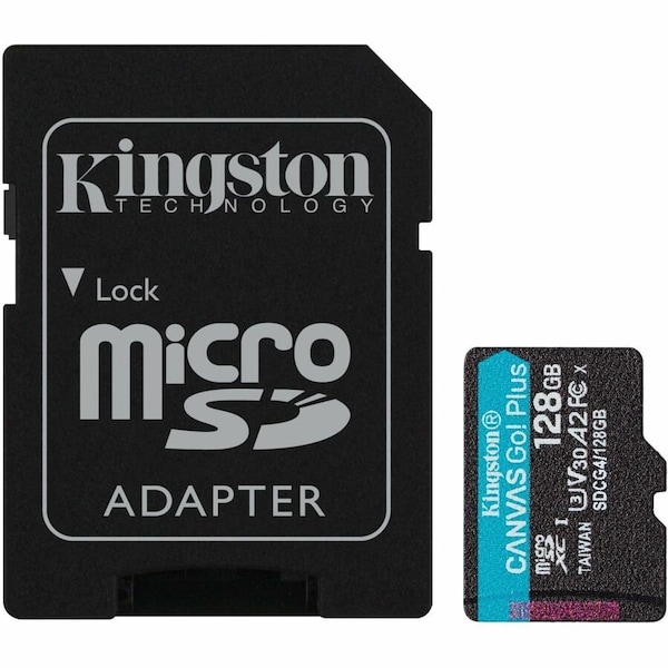 Kingston 128GB microSDXC Canvas Go Plus Gen4 200MB/s A2 U3 V30 Card + Adapter SDCG4/128GB - main