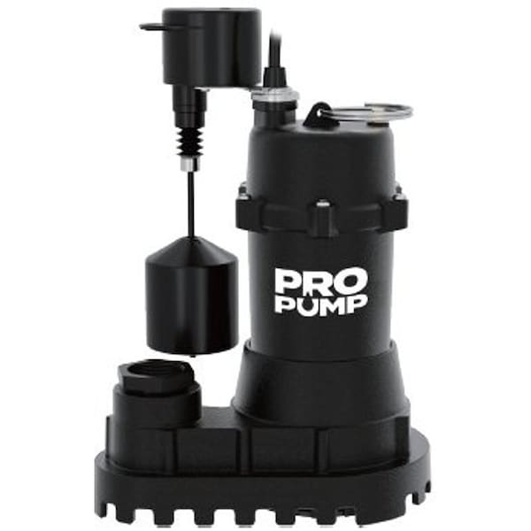 Propump Sump Pump, 1-Phase, 5.6 A, 115 V, 1/2 hp, 1-1/2 in Outlet, 30 ft Max Head, 4500 gph, Cast Iron SBI05004VP - main