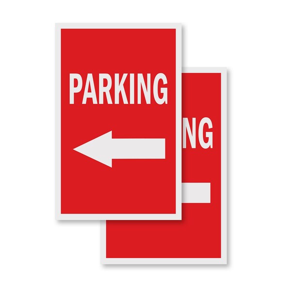 Signmission Parking With Arrow, Vinyl Decals Only 24 Inch x 36 Inch, Vinyl Decal, 2PK DSB-2436-2PACK-Parking With Arrow - main