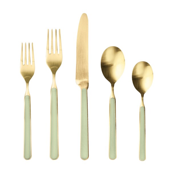 Mepra Fantasia Ice Gold Flatware Set - 5 Pieces - Sage 10S622005OI - main