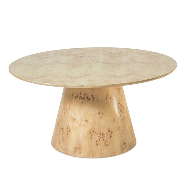 Homeroots 48" Natural Wood Pedestal Base Round Top Dining Table 718205 - main